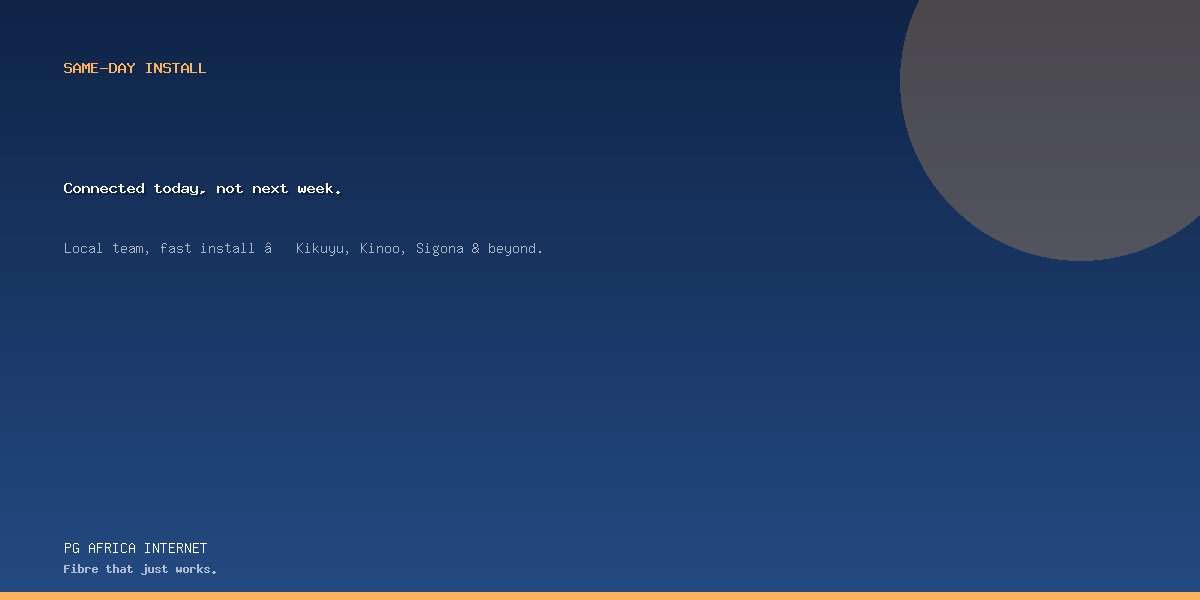 Same-day install in Kikuyu, Kinoo, Sigona
