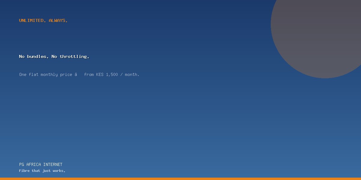 No bundles, no throttling — flat monthly price